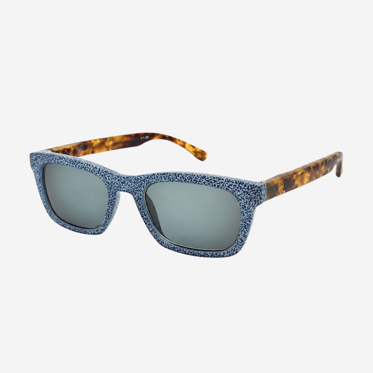 Unisex rectangular sun reading glasses with Category 2 tinted lenses for men and women, ideal for reading outdoors.