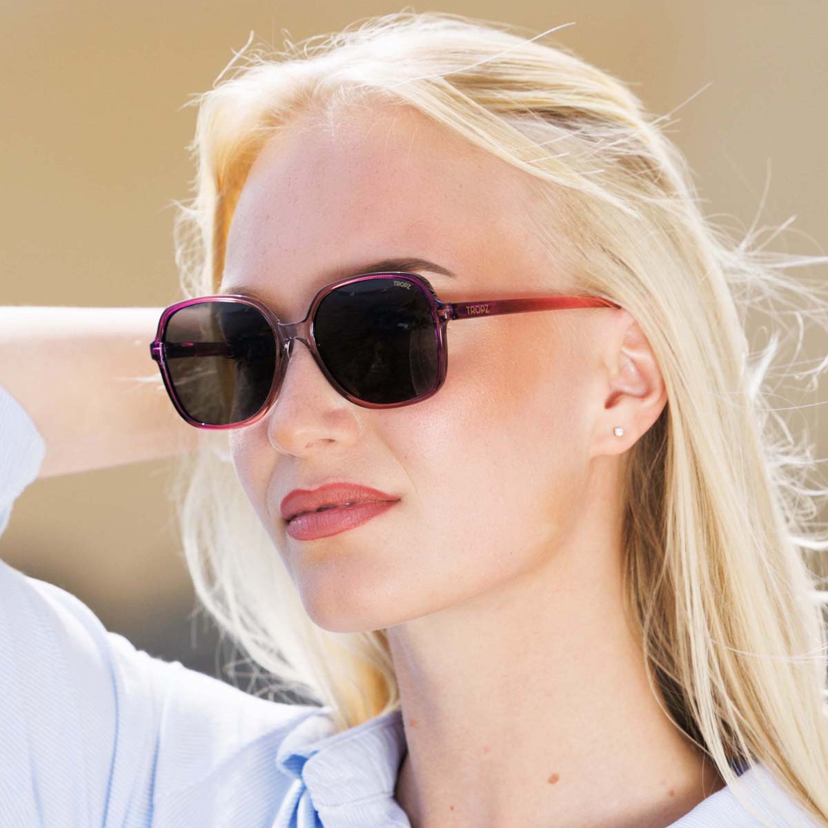 lunettes-de-soleil-original-polarisées-rose-oversized-monture-fine-rectangulaire-sunglasses-polarized-rectangular-pink-thin-frame-K43-berry