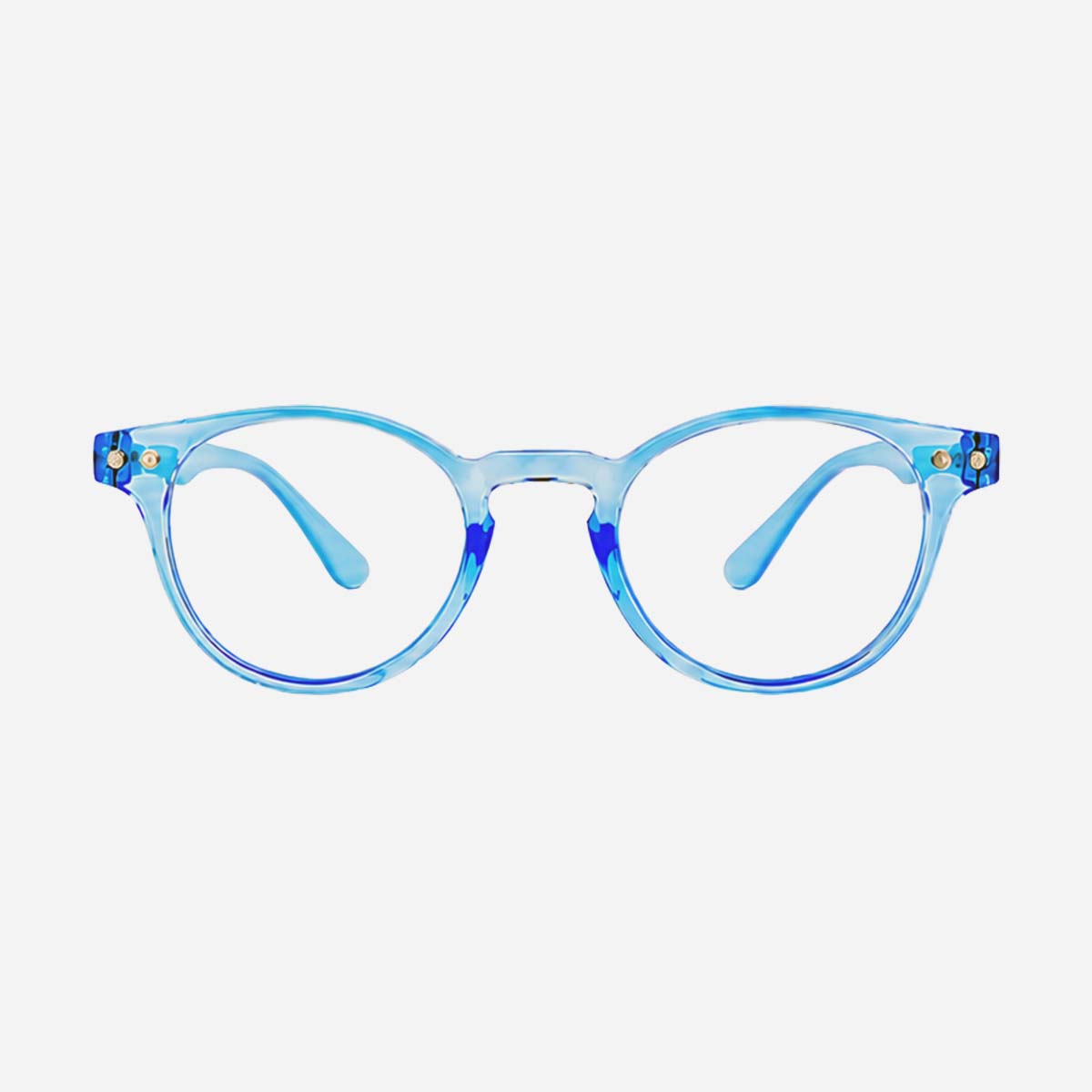 Lunettes de lecture écran anti-lumière bleue bleu transparent, monture ronde unisexe pour homme et femme, adaptées à la presbytie.