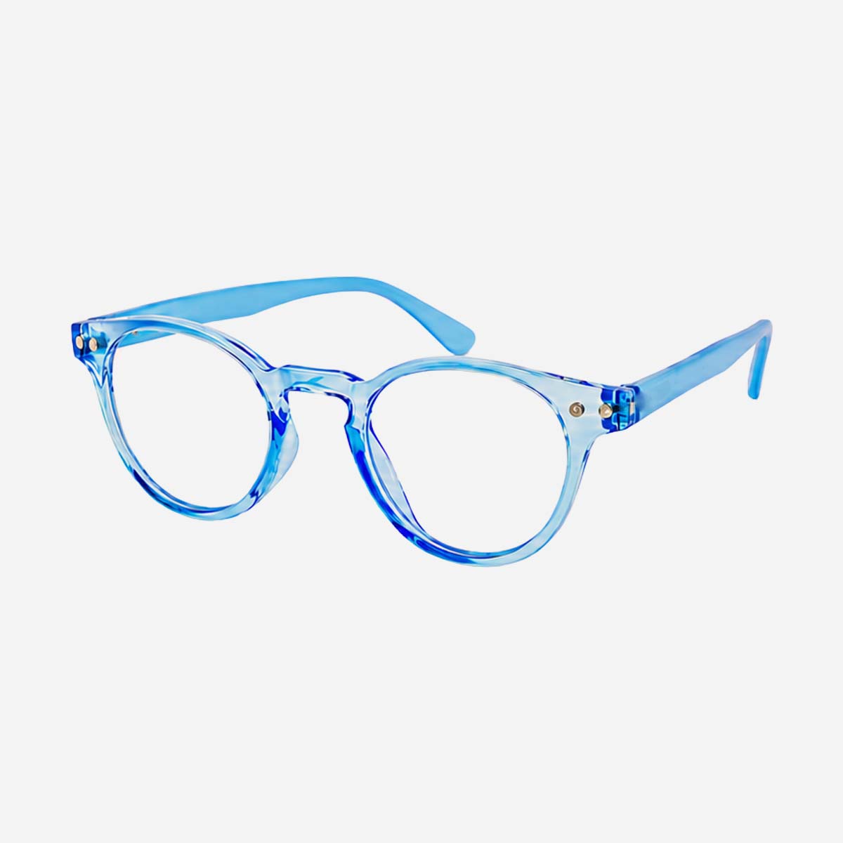 Lunettes de lecture anti-lumière bleue bleu transparent, modèle unisexe pour homme et femme avec branches fines, idéal pour le travail sur écran.