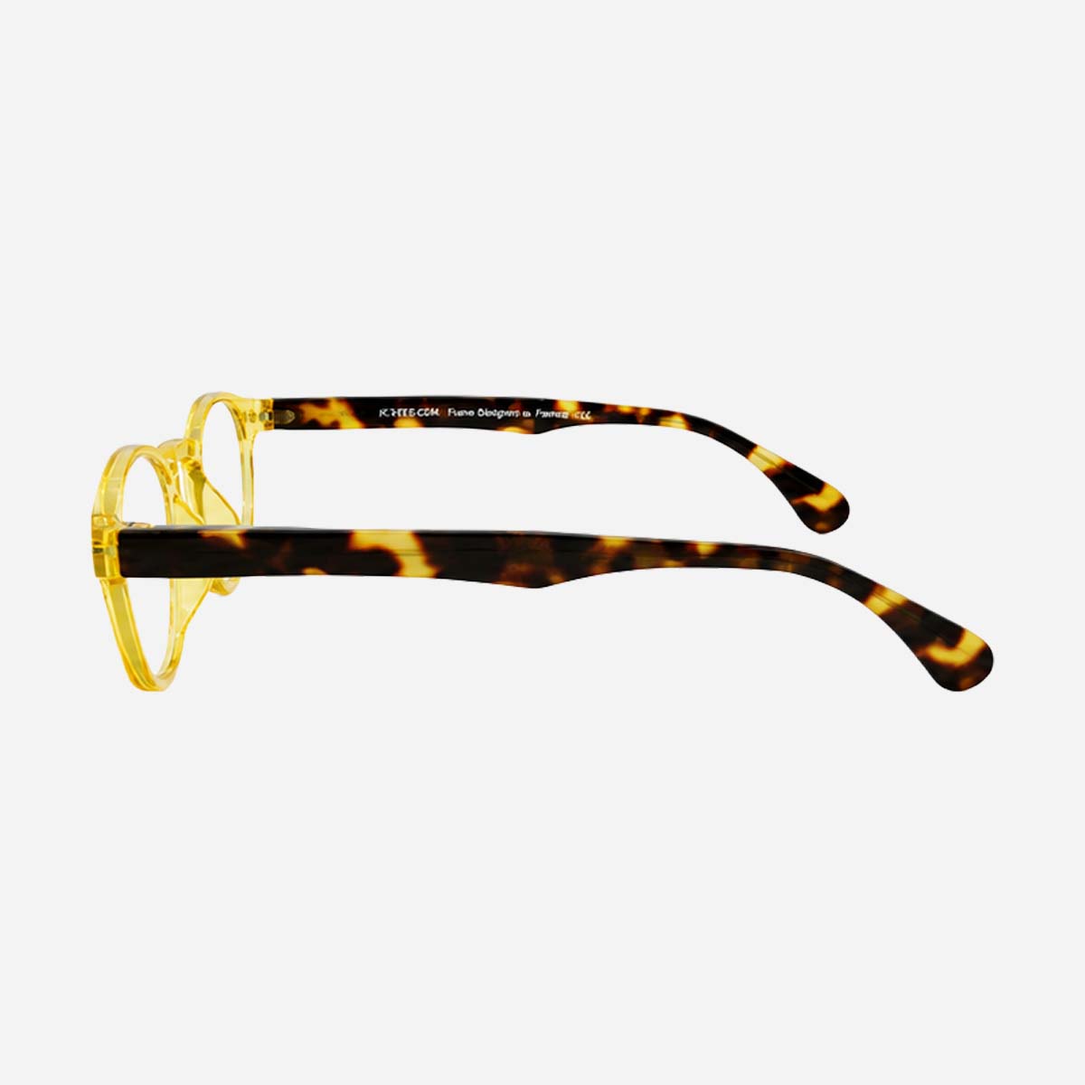 Lunettes de lecture anti-lumière bleue jaune transparent et écaille, modèle unisexe pour homme et femme avec branches fines, idéal pour le travail sur écran.