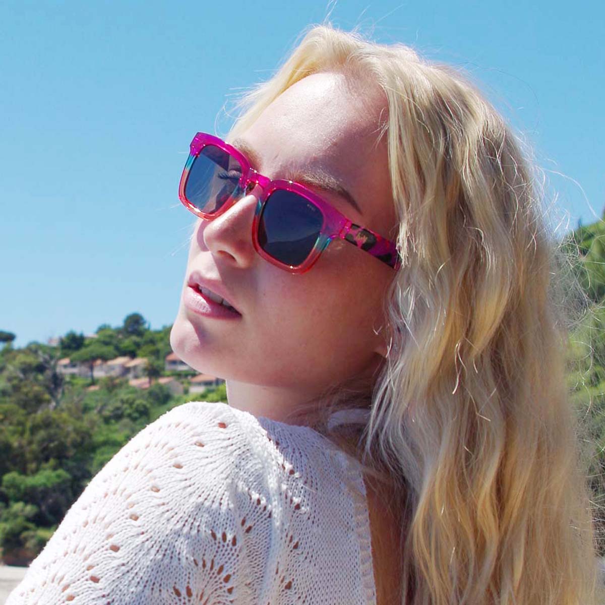 lunettes-de-soleil-polarisées-protection-uv-carré-rose-mixte-sunglasses-polarized-square-pink-unisex-K35-sp-leo-pink