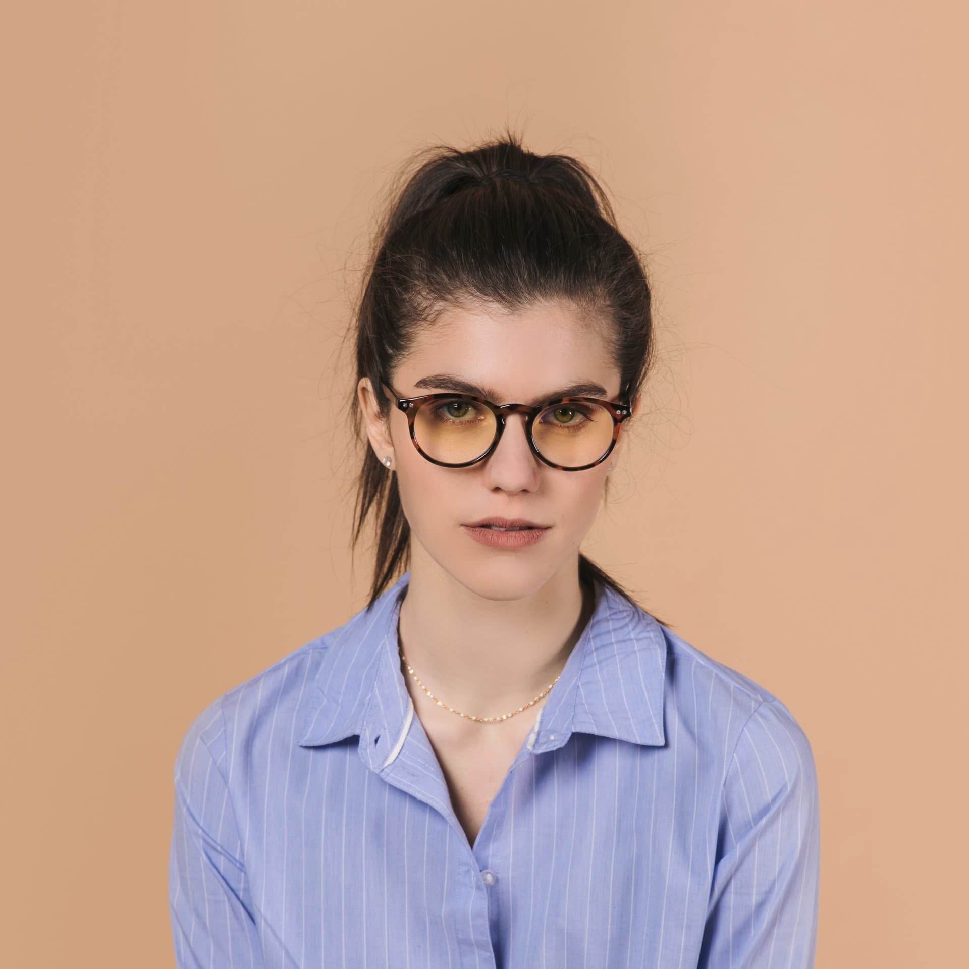 lunettes-filtre-protection-ecran-rond-mixte-adolescent-screen-transparent-glasses-blueblock-unisex-round-k3313-turtle